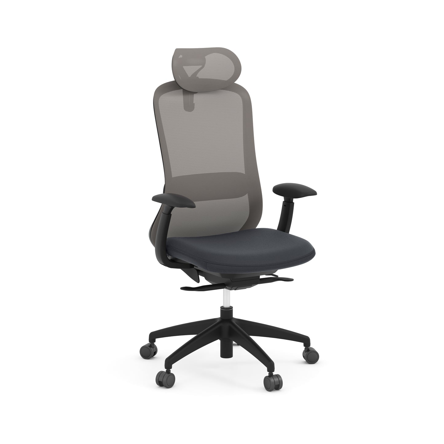 Konfurb Crescent Weight-Activated Syncro-Tilt High Back with Headrest - Black - 67011 & 67001HR