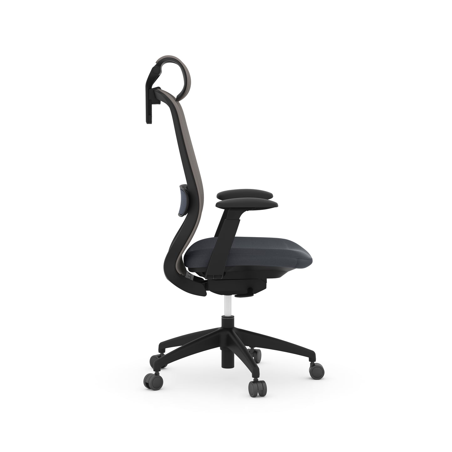 Konfurb Crescent Weight-Activated Syncro-Tilt High Back with Headrest - Black - 67011 & 67001HR