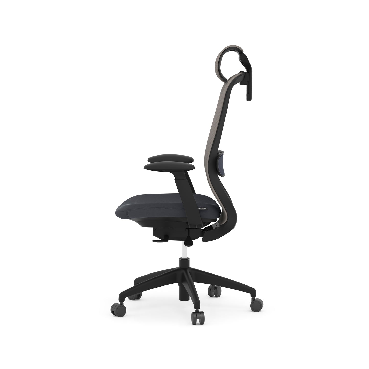Konfurb Crescent Weight-Activated Syncro-Tilt High Back with Headrest - Black - 67011 & 67001HR
