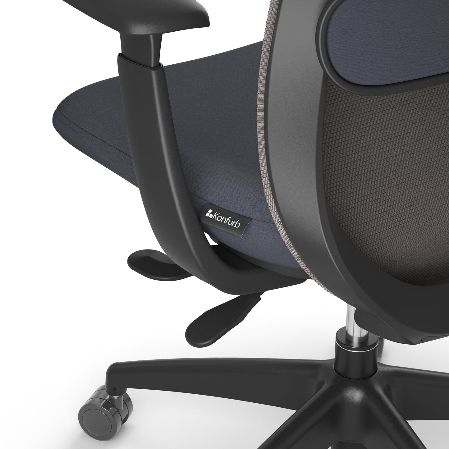 Konfurb Crescent Weight-Activated Syncro-Tilt High Back with Headrest - Black - 67011 & 67001HR