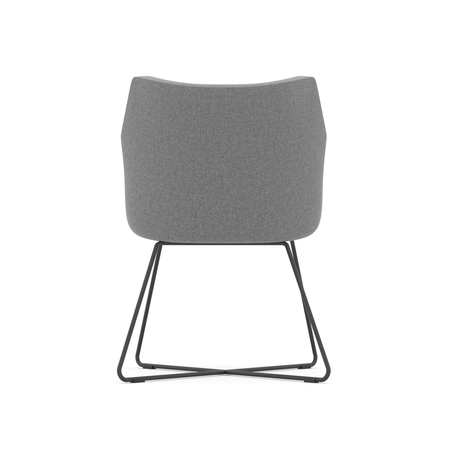 Konfurb Hady Series Medium Back Gray Fabric with Black Cross Sled Base - 77560/29091