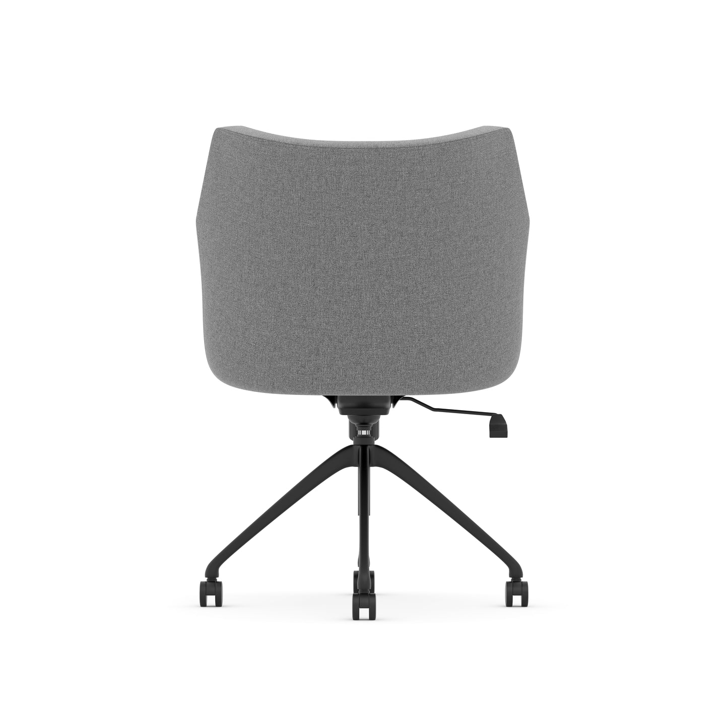 Konfurb Hady Series Medium Back Gray Fabric with 4-Prong Black Aluminum Base with Casters and Gildes