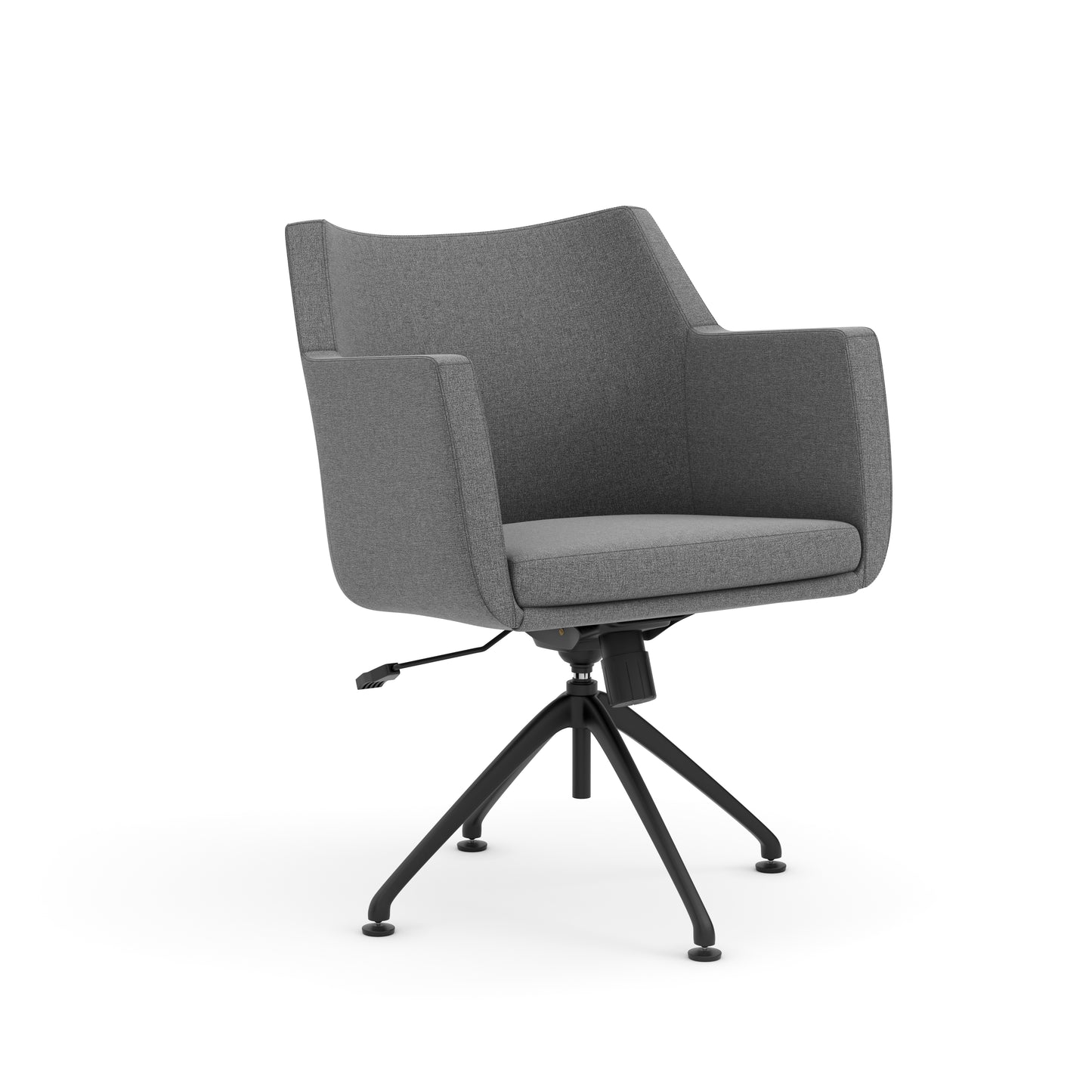 Konfurb Hady Series  Medium Back - Gray Fabric with 4-Prong Black Aluminum Base - 77560/29181B