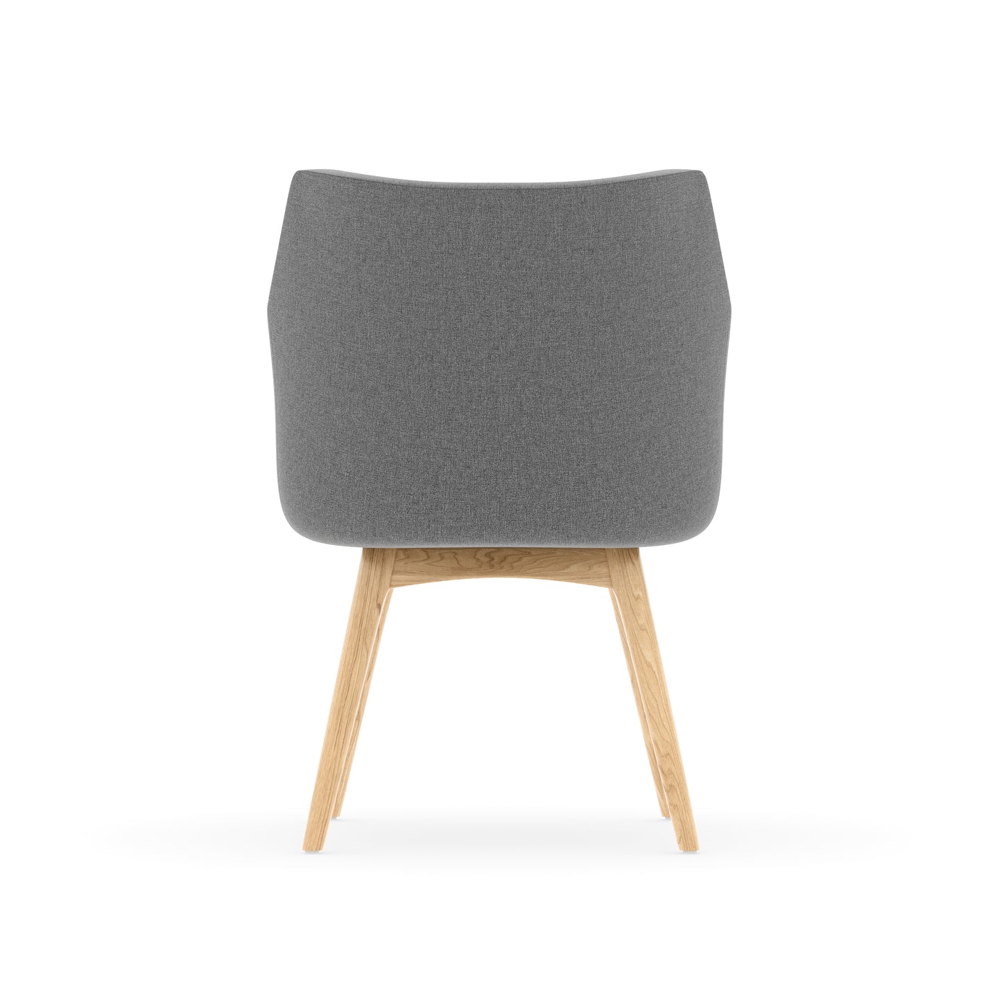 Konfurb Hady Series  Medium Back Gray Fabric with 4-Post Natural Wood Base - 77560/77088