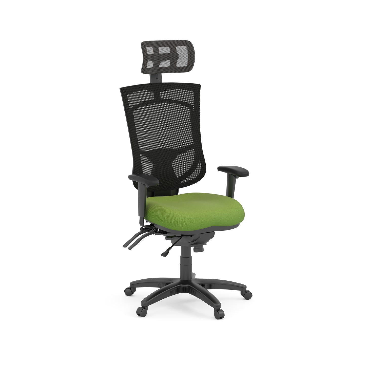 CoolMesh Pro High Back Multi-Function High Back with Adjustable Lumbar Support & Ratchet Back Height Adjustment including Titanium Base & Headrest - 8014S and 7700T
