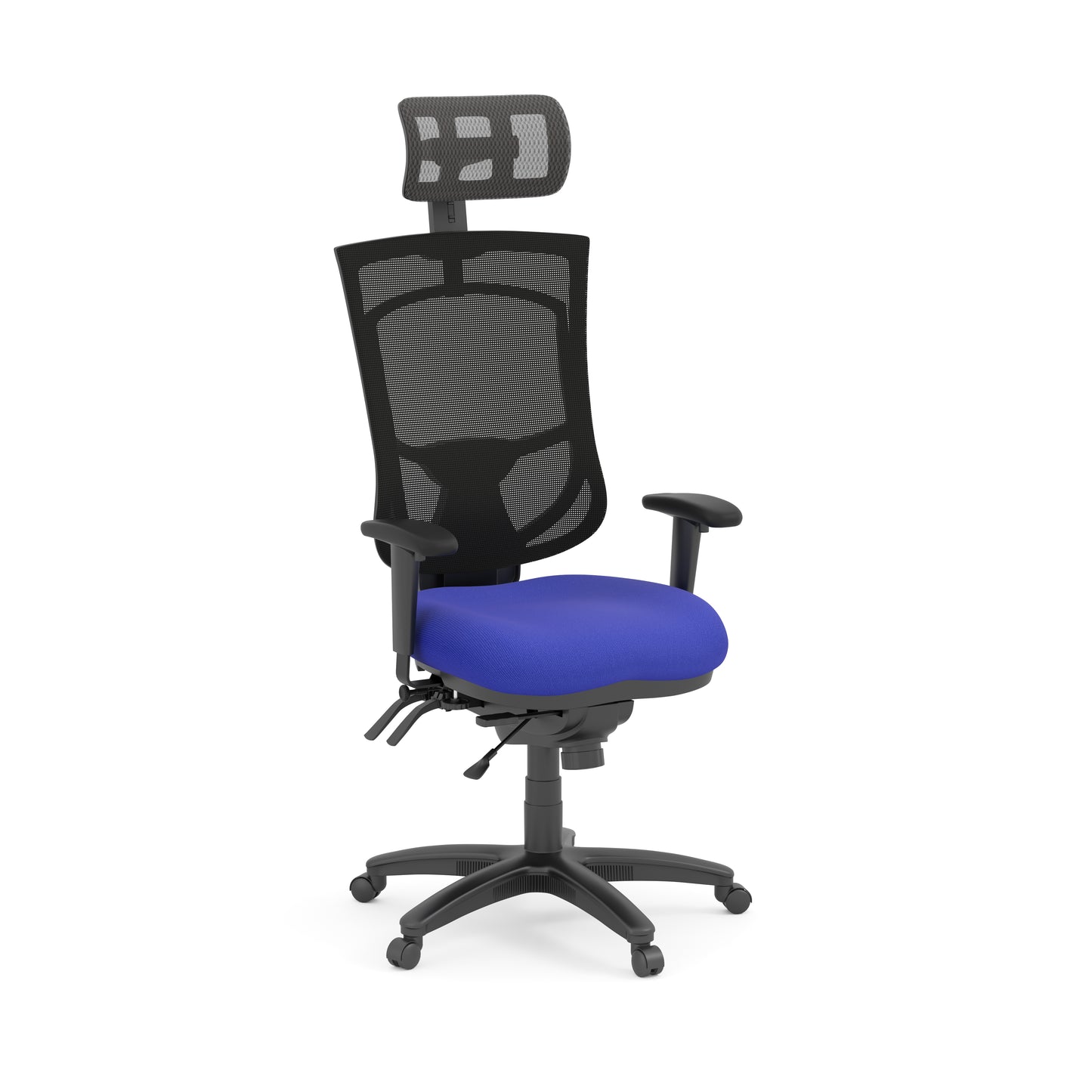 CoolMesh Pro High Back Multi-Function High Back with Adjustable Lumbar Support & Ratchet Back Height Adjustment including Titanium Base & Headrest - 8014S and 7700T