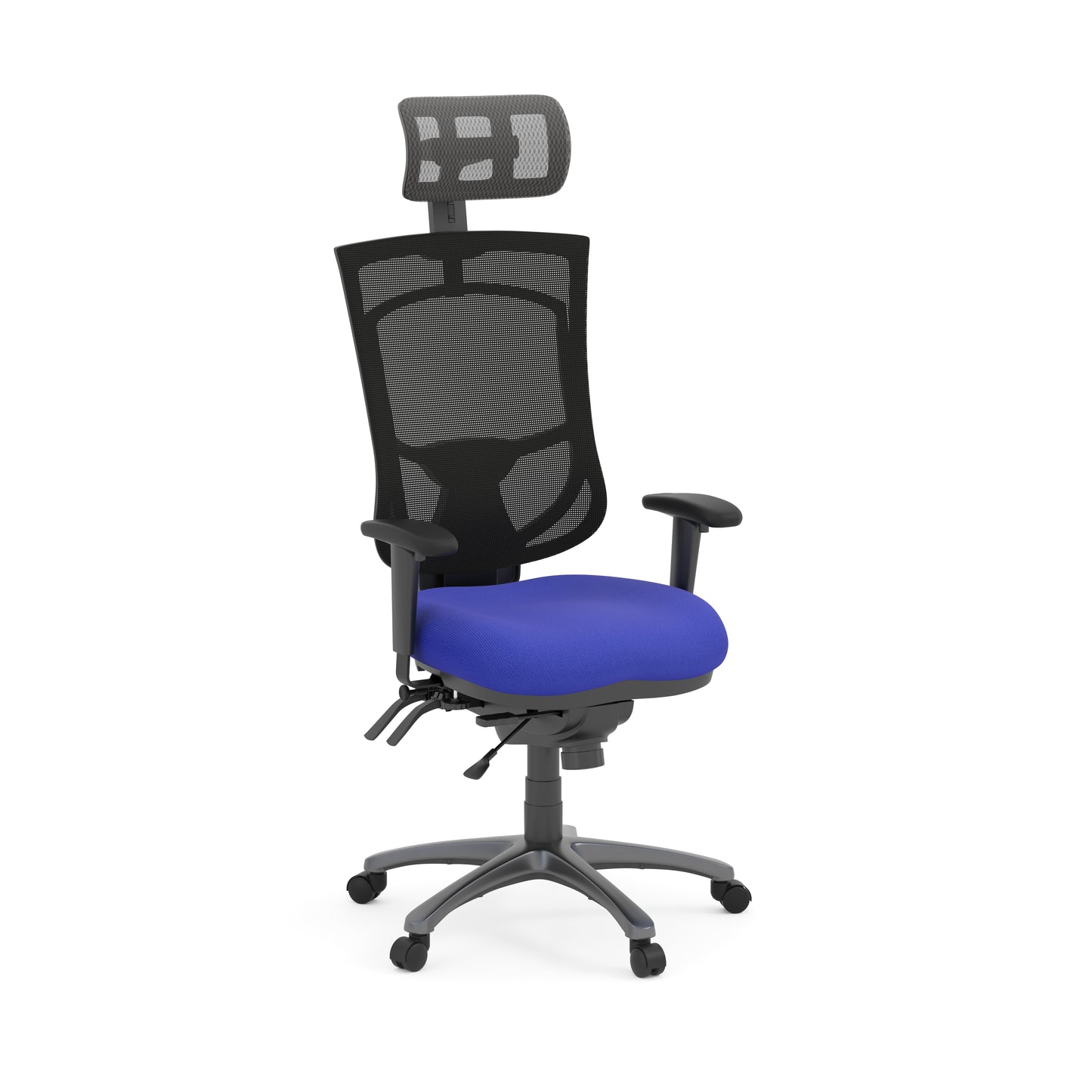 CoolMesh Pro High Back Multi-Function High Back with Adjustable Lumbar Support & Ratchet Back Height Adjustment including Titanium Base & Headrest - 8014S and 7700T