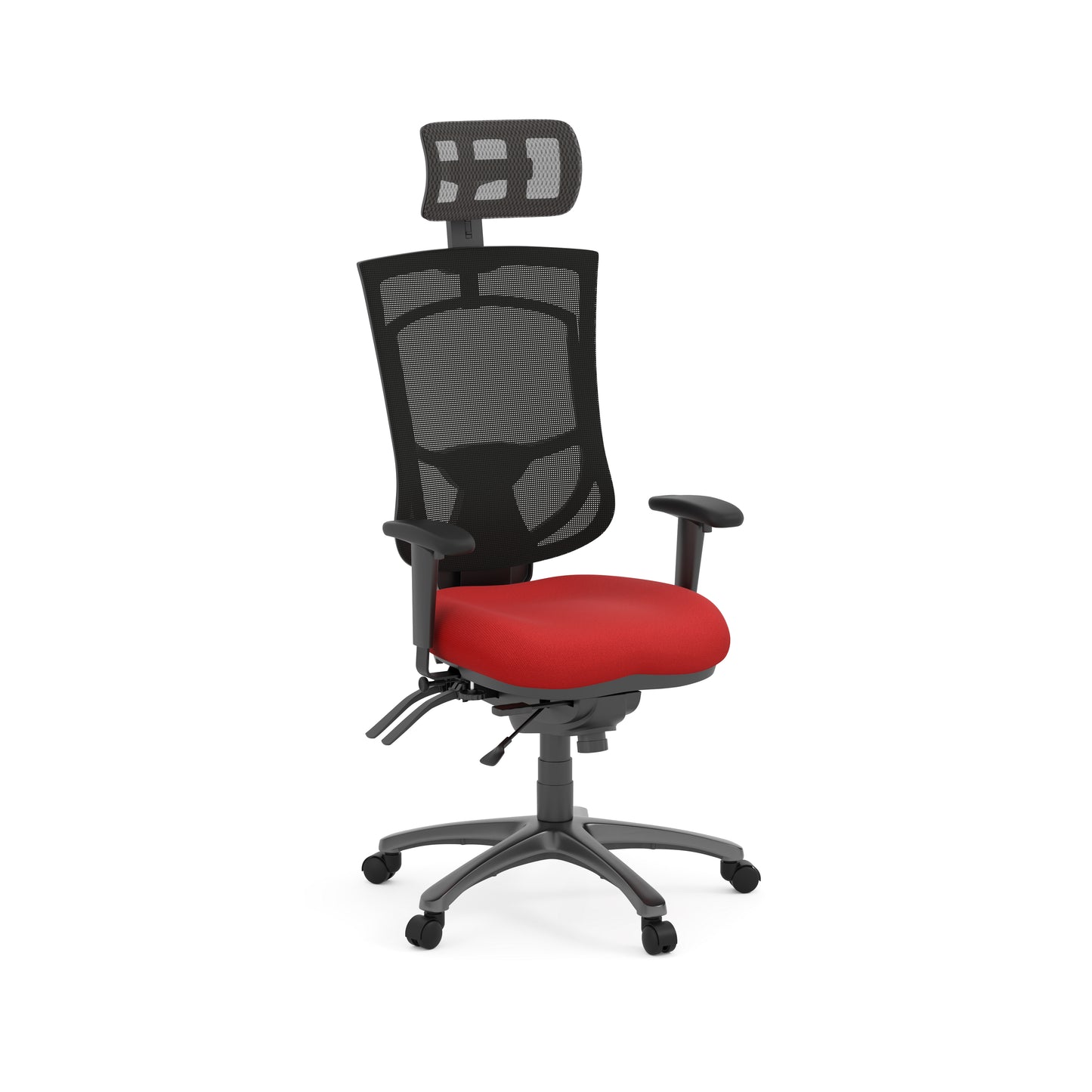 CoolMesh Pro High Back Multi-Function High Back with Adjustable Lumbar Support & Ratchet Back Height Adjustment including Titanium Base & Headrest - 8014S and 7700T