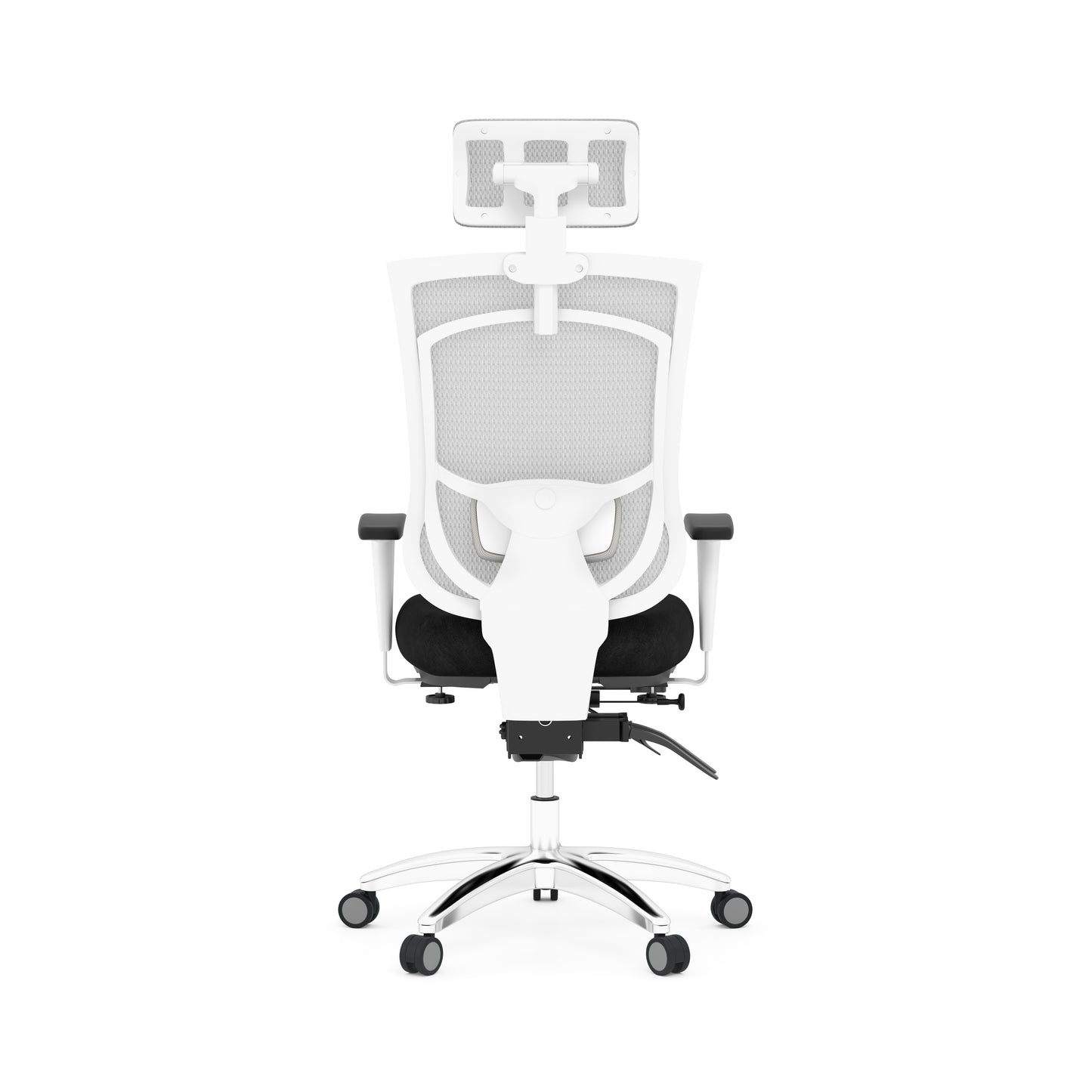 CoolMesh Pro White High Back Multi-Function High Back with Adjustable Lumbar Support & Ratchet Back Height Adjustment including Headrest - 8114S