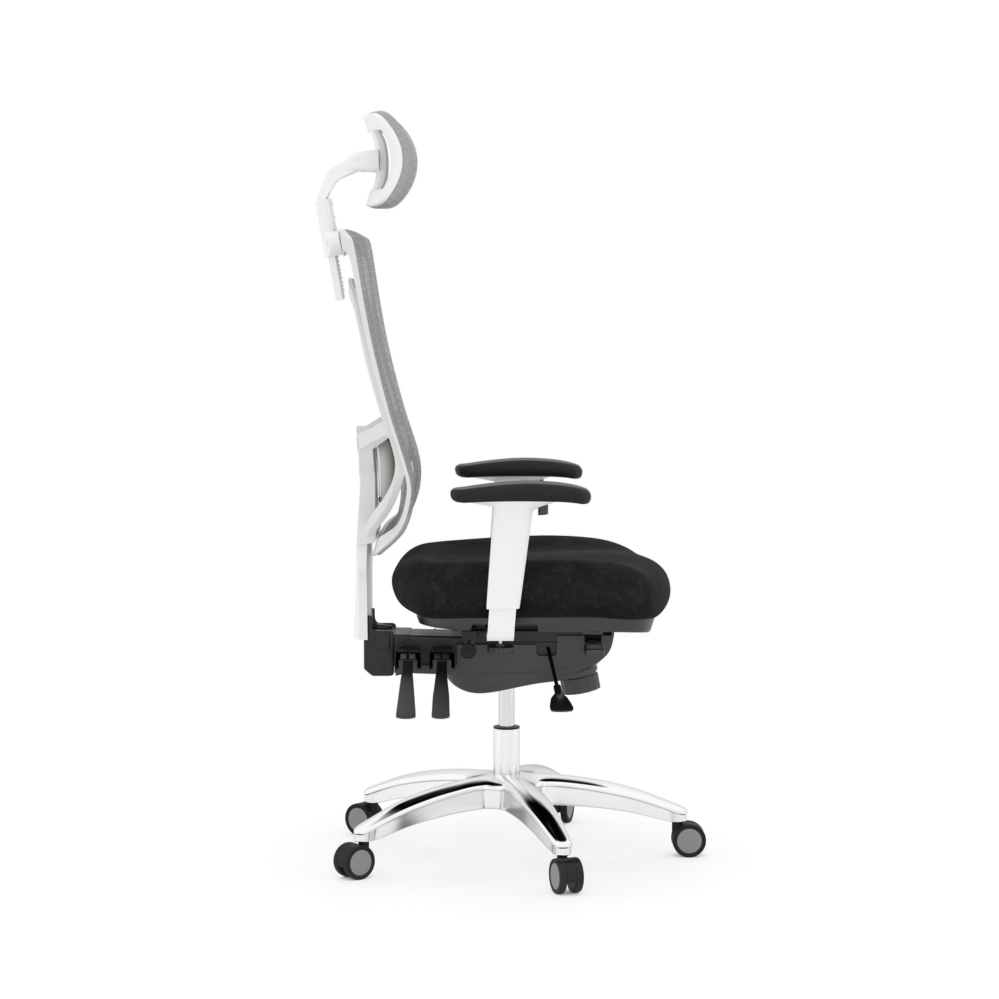 CoolMesh Pro White High Back Multi-Function High Back with Adjustable Lumbar Support & Ratchet Back Height Adjustment including Headrest - 8114S