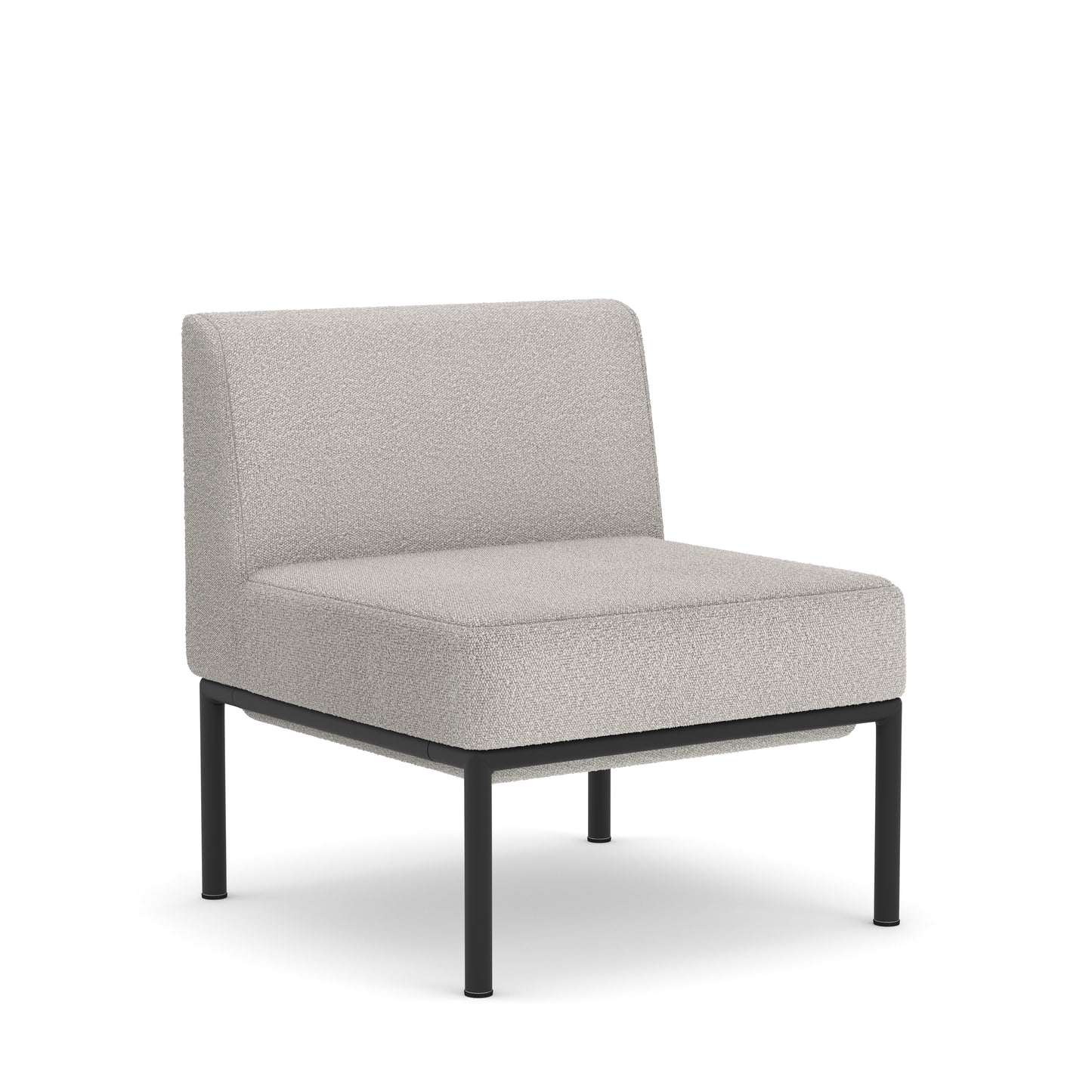Konfurb Konnect Series Drop in Armless Seat - Beige Fabric - Black Base Frame - 82331