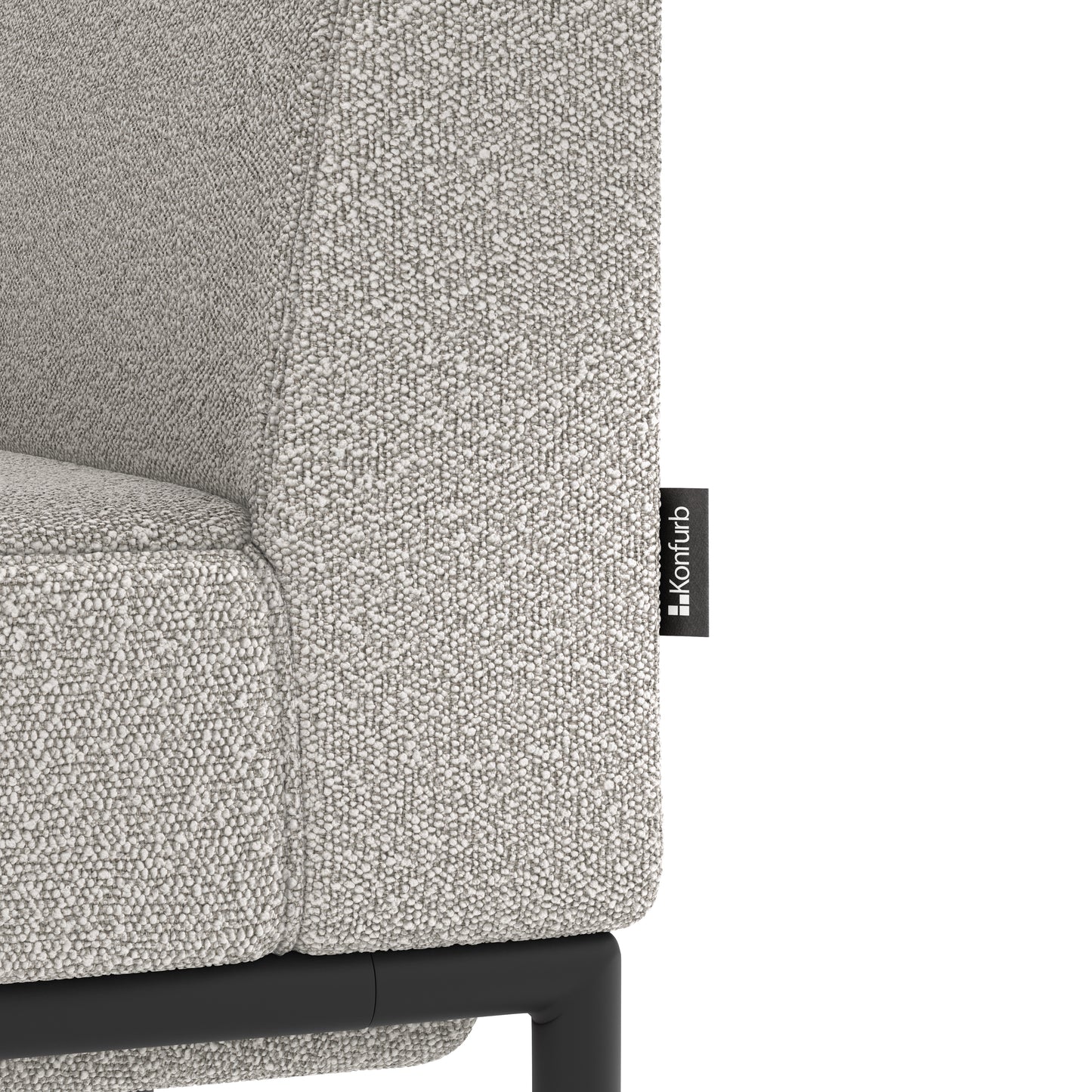 Konfurb Konnect Series Drop in Armless Seat - Beige Fabric - Black Base Frame - 82331