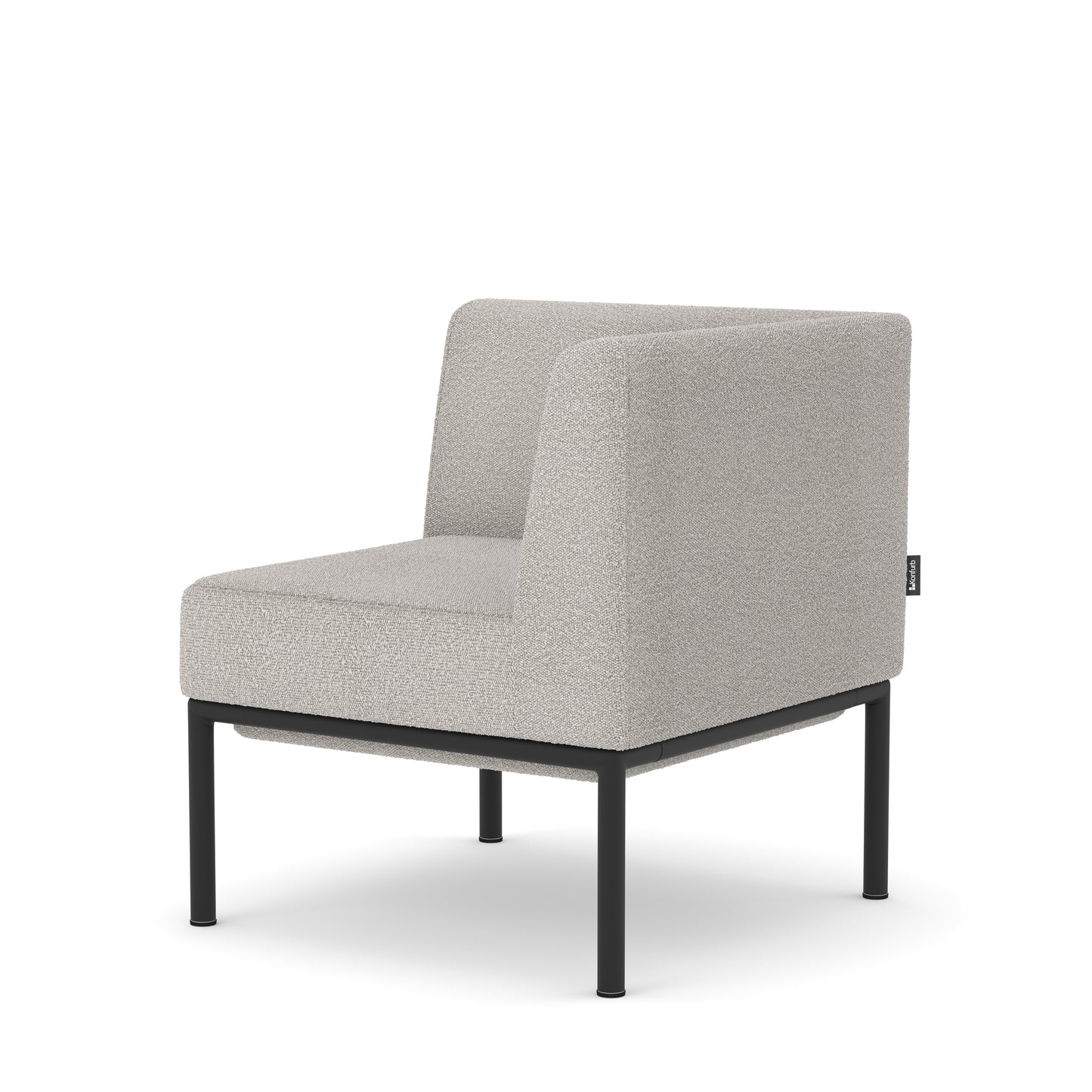 Konfurb Konnect Series Drop in Corner Seat - Beige Fabric - Black Base Frame - 82332