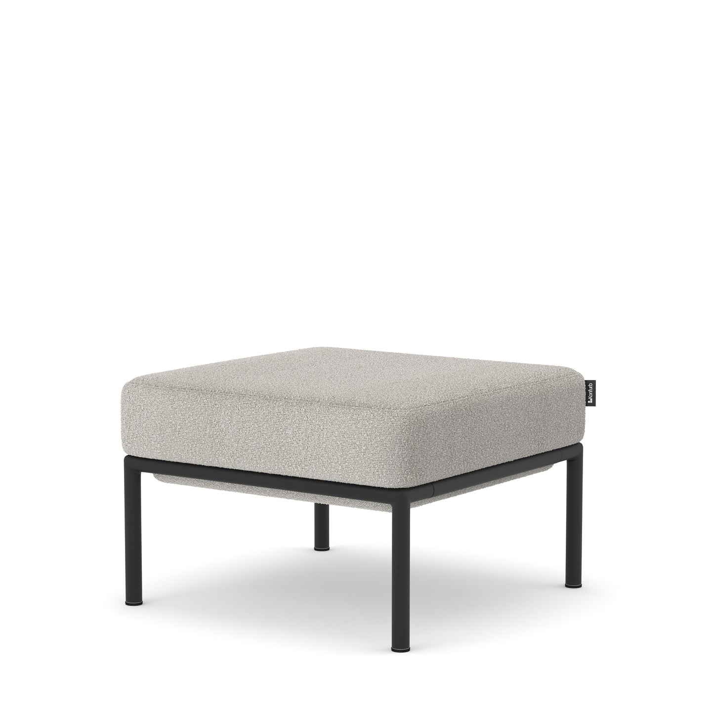 Konfurb Konnect Series Drop in Low Height Ottoman - Beige Fabric - Black Base Frame - 82333