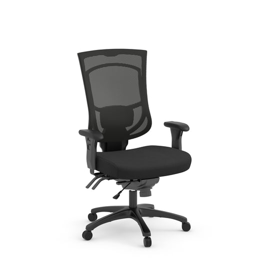 CoolMesh PRO XL Big & Tall Chair with Seat Slider & Arms Weight Capacity 400lbs - Black - 8314