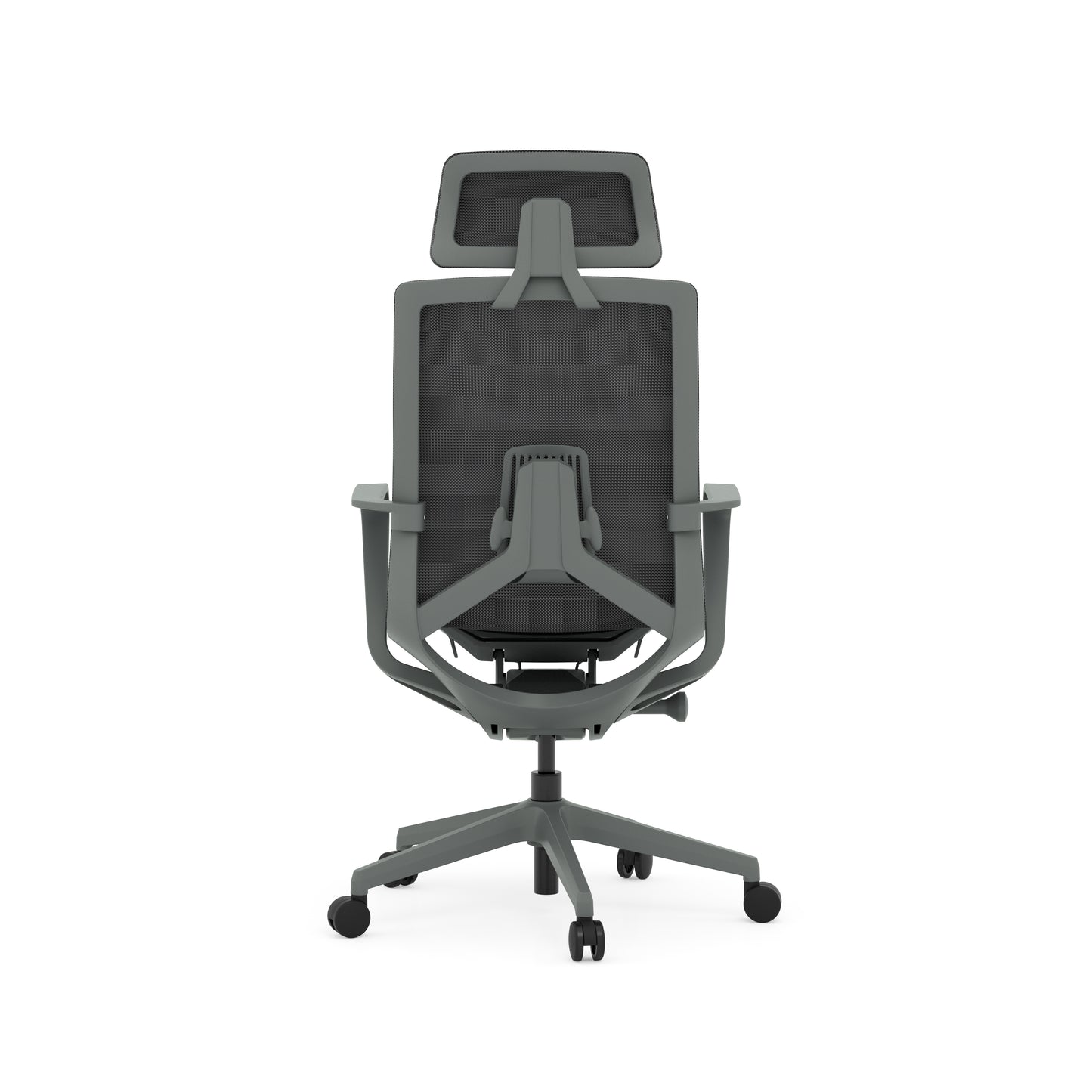 Atlas II Medium Back Chair with Headrest - Loop Arms - Dark Gray - 9811GRYDGRY & 981HRDGRY & 981LOOPGRY