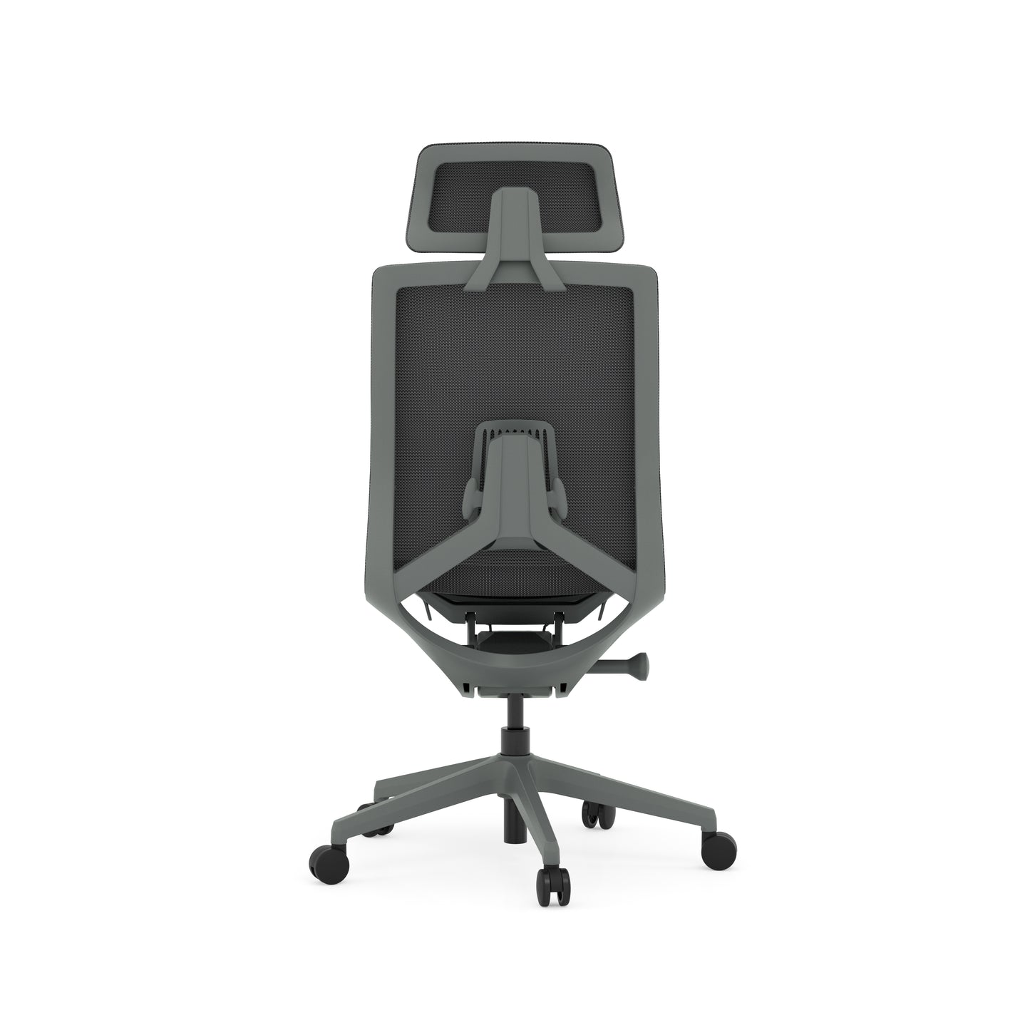 Atlas II Medium Back Chair with Headrest - Armless - Dark Gray - 9811GRYDGRY & 981HRDGRY