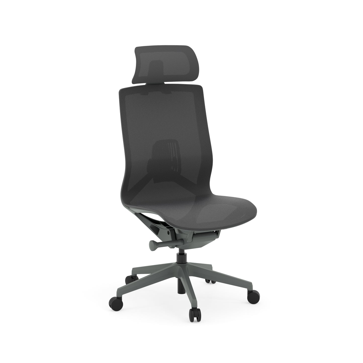 Atlas II Medium Back Chair with Headrest - Armless - Dark Gray - 9811GRYDGRY & 981HRDGRY