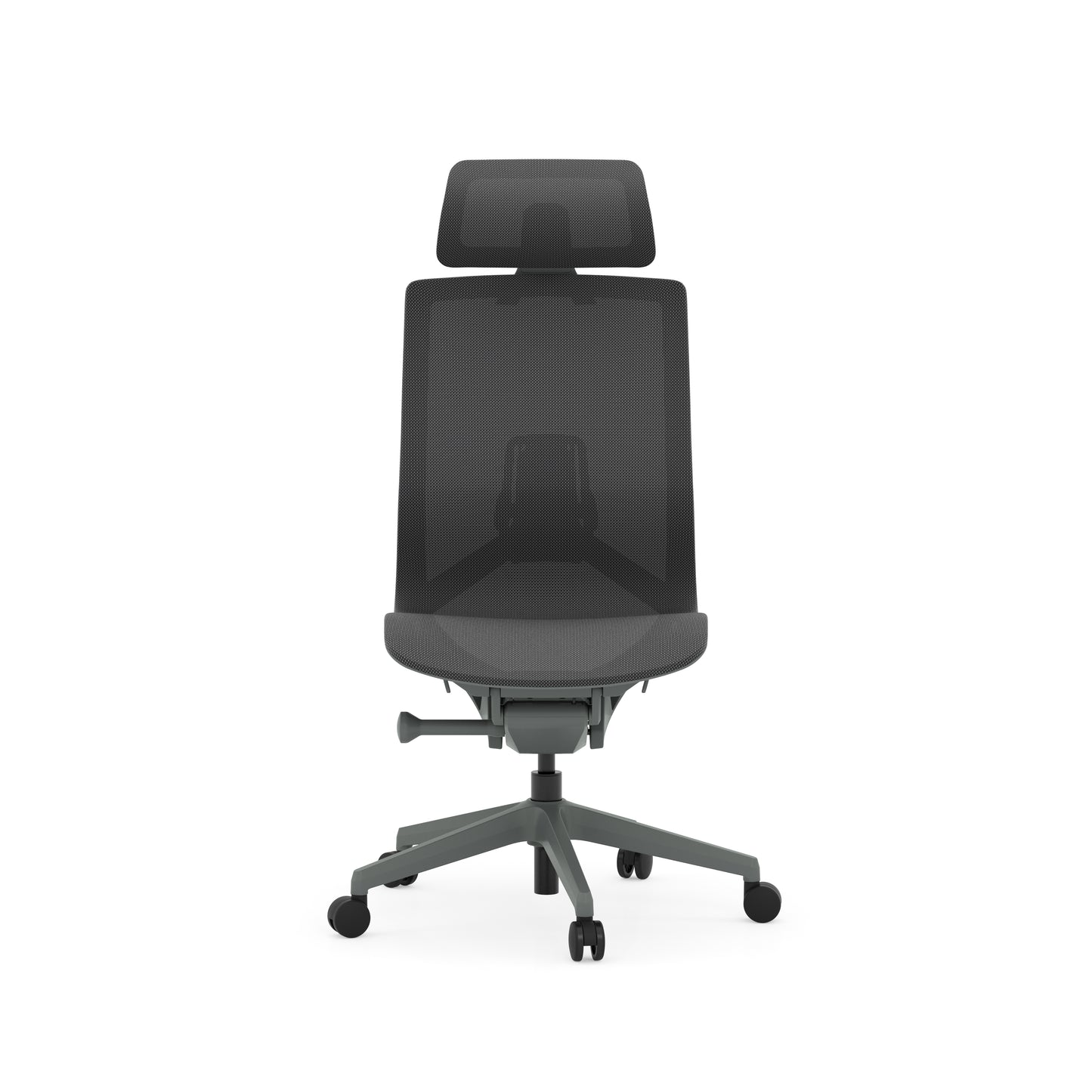 Atlas II Medium Back Chair with Headrest - Armless - Dark Gray - 9811GRYDGRY & 981HRDGRY