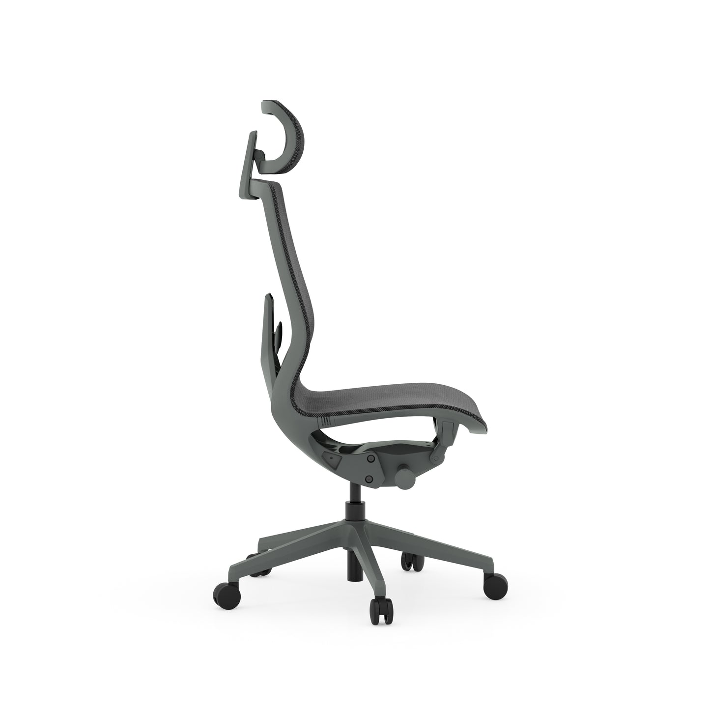 Atlas II Medium Back Chair with Headrest - Armless - Dark Gray - 9811GRYDGRY & 981HRDGRY