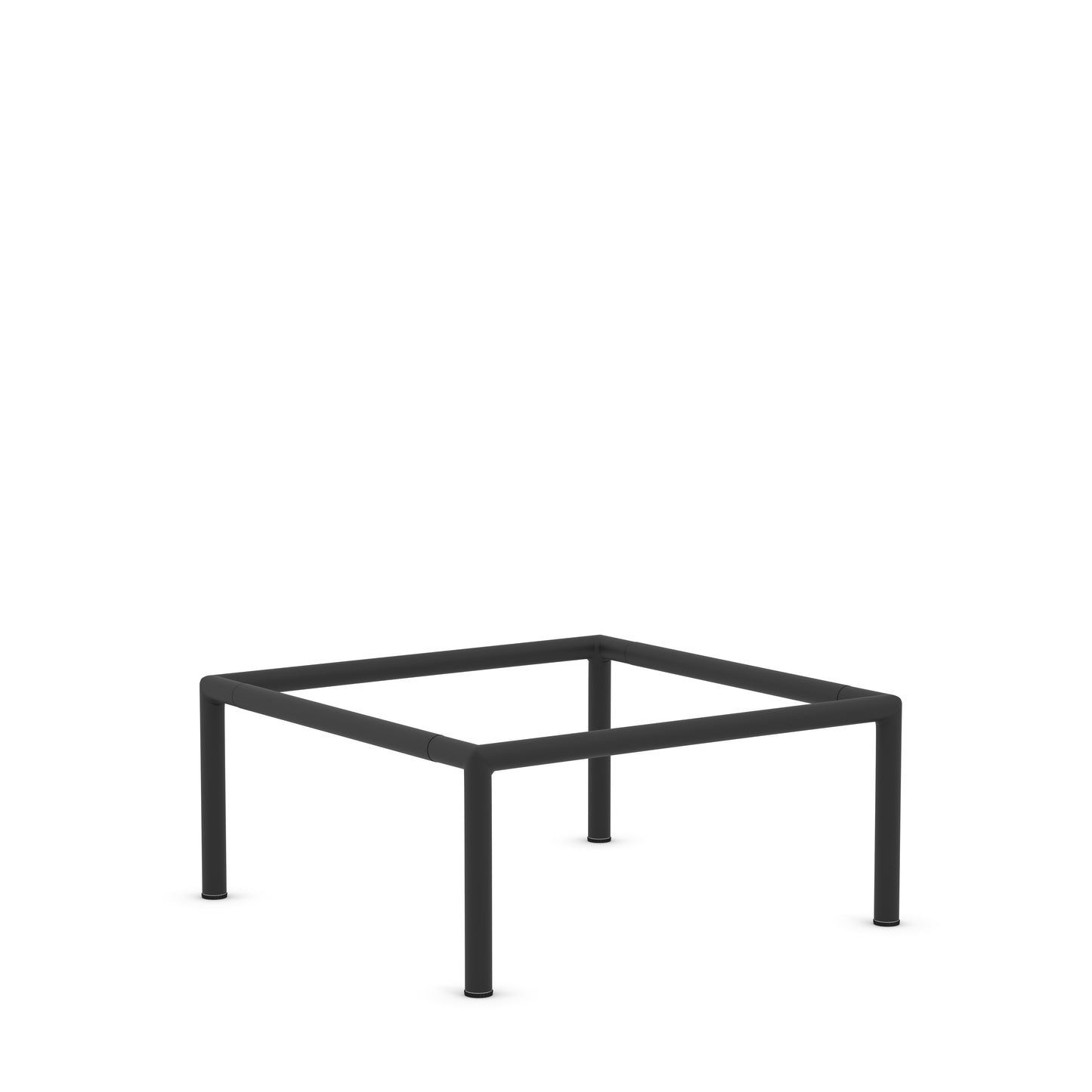 Konfurb Konnect Series Drop in Square Laminate Table with Power Module - White Laminate - Black Base Frame - 82335