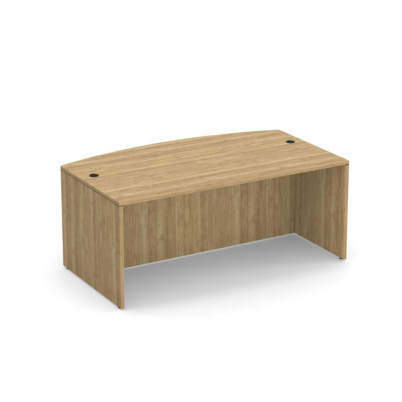 Classic Laminate Series - Bow Front Desk Shell - 66"W x 30/36"D - PL187