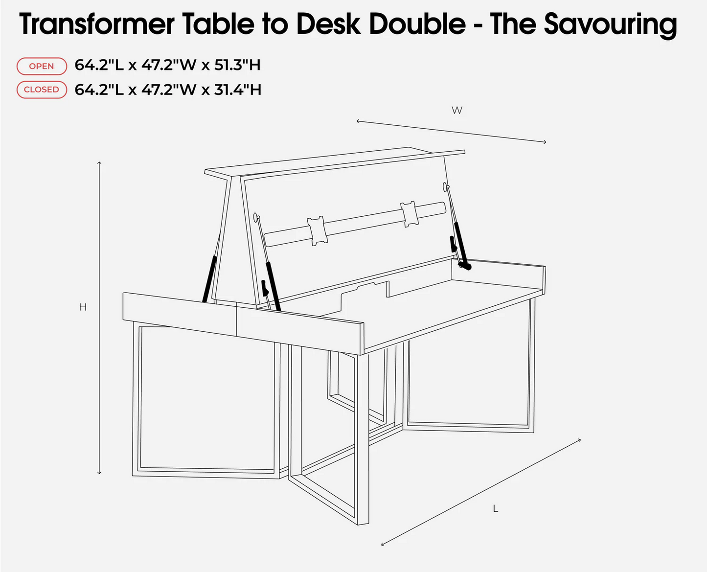 Transformer Table to Desk Double - The Savouring